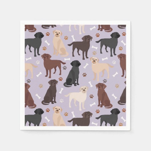 Labrador Retriever Paws and Bones Napkins Serviette (Vorderseite)