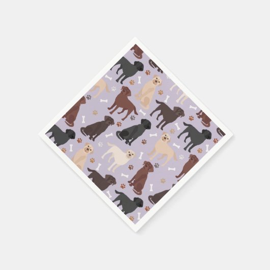 Labrador Retriever Paws and Bones Napkins Serviette (Ecke)
