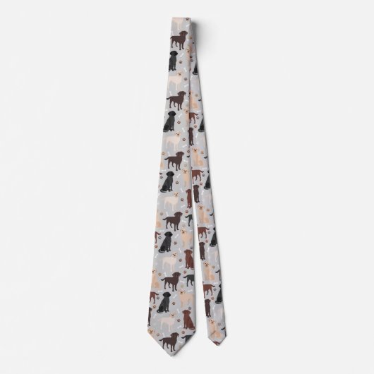 Labrador Retriever Paws and Bones Neck Tie Krawatte (Vorderseite)