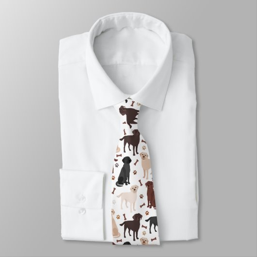 Labrador Retriever Paws and Bones Neck Tie Krawatte (Gebunden)