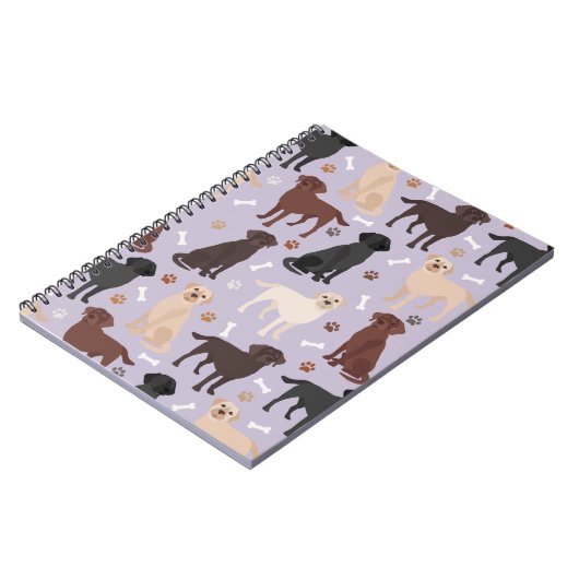 Labrador Retriever Paws and Bones Notebook Notizblock (Linke Seite)