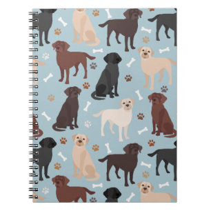 Labrador Retriever Paws and Bones Notizblock