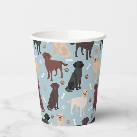 Labrador Retriever Paws and Bones Pappbecher (Links)