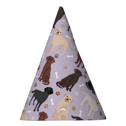 Labrador Retriever Paws and Bones Party Hat Partyhütchen (Rechts)