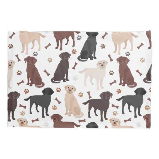 Labrador Retriever Paws and Bones Pillow Case Kissenbezug (Rückseite)