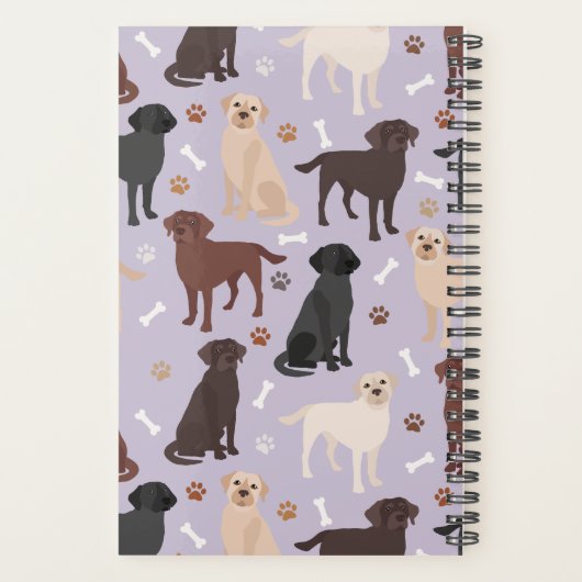 Labrador Retriever Paws and Bones Planner Planer (Rückseite)