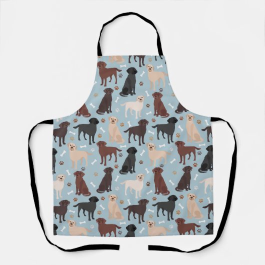Labrador Retriever Paws and Bones Schürze (Vorderseite)