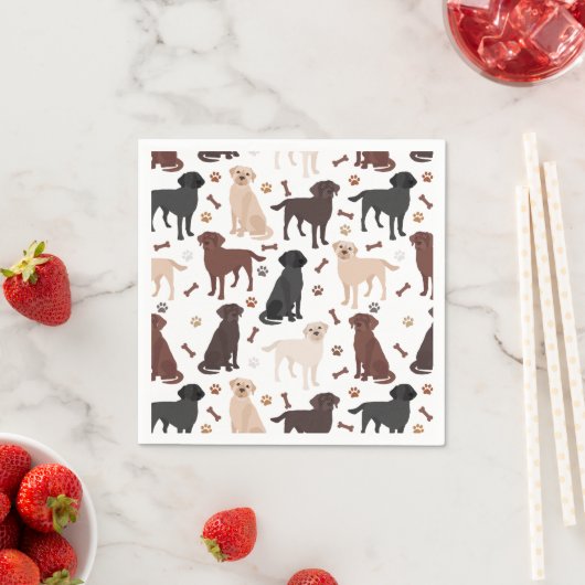 Labrador Retriever Paws and Bones Serviette (Beispiel)