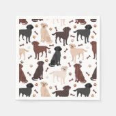 Labrador Retriever Paws and Bones Serviette (Vorderseite)