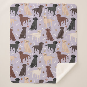 Labrador Retriever Paws and Bones Sherpa Blanket Sherpadecke