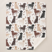 Labrador Retriever Paws and Bones Sherpa Blanket Sherpadecke (Vorderseite)