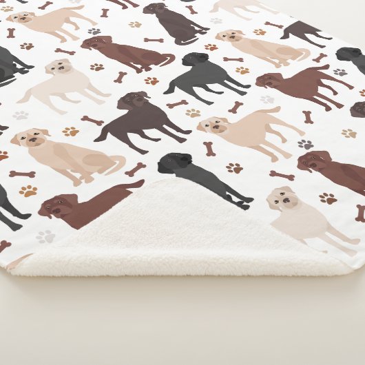 Labrador Retriever Paws and Bones Sherpa Blanket Sherpadecke (3/4)