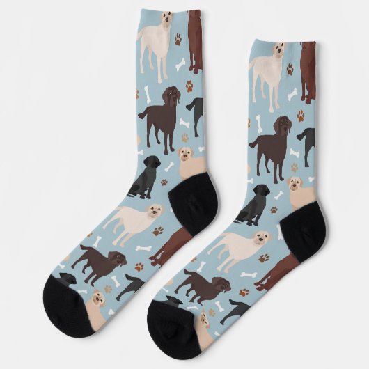 Labrador Retriever Paws and Bones Socken (Linkes Detail)