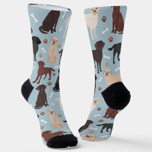 Labrador Retriever Paws and Bones Socken (Gewinkelt)