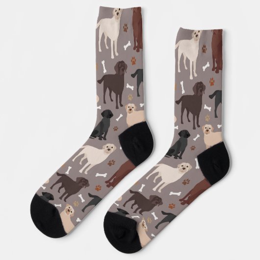 Labrador Retriever Paws and Bones Socken (Linkes Detail)