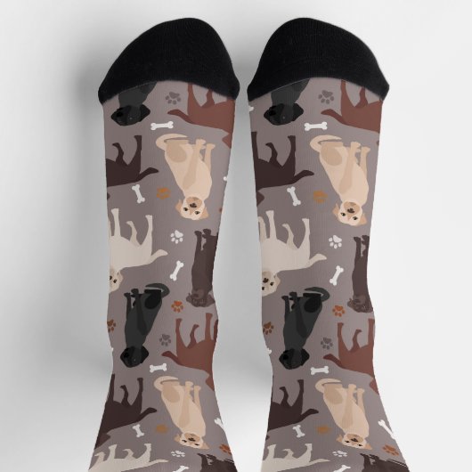 Labrador Retriever Paws and Bones Socken (Oben)