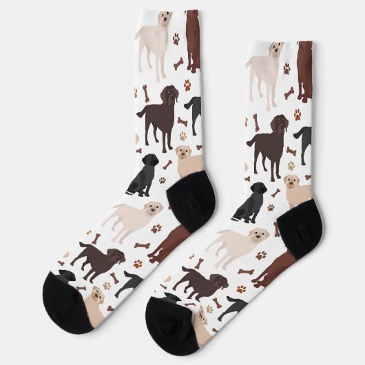 Labrador Retriever Paws and Bones Socken (Linkes Detail)
