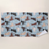 Labrador Retriever Paws and Bones Strandtuch (Vorderseite)