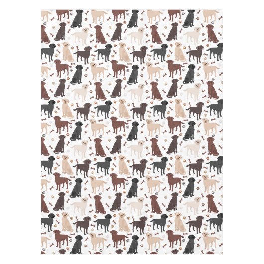 Labrador Retriever Paws and Bones Tableclout Tischdecke (Vorderseite)