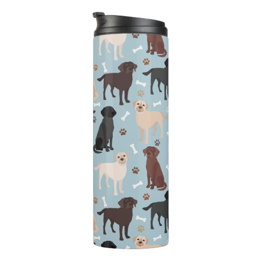 Labrador Retriever Paws and Bones Thermal Tumbler Thermosbecher (Nach rechts gedreht)