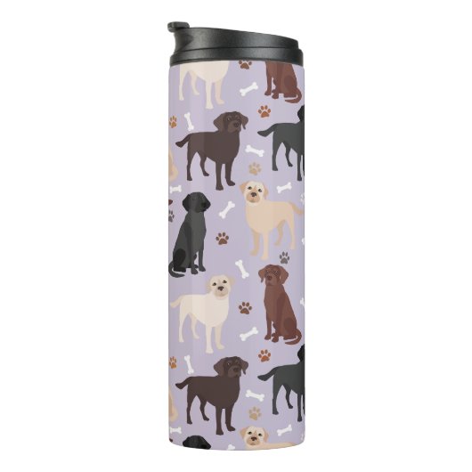 Labrador Retriever Paws and Bones Thermal Tumbler Thermosbecher (Nach rechts gedreht)