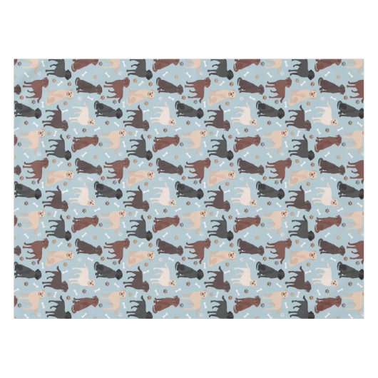 Labrador Retriever Paws and Bones Tischdecke (Vorderseite (Horizontal))