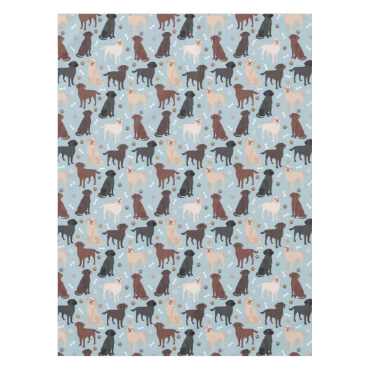 Labrador Retriever Paws and Bones Tischdecke (Vorderseite)