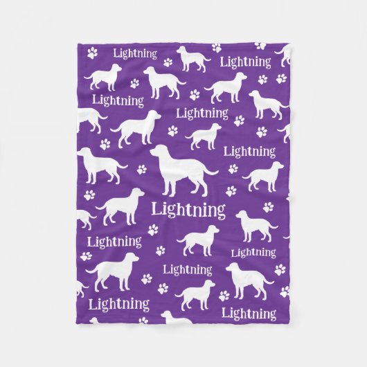 Labrador Retriever Personalisiert Blanket Black Fleecedecke (Vorderseite)