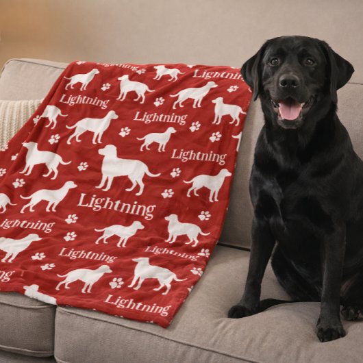 Labrador Retriever Personalisiert Blanket Black Fleecedecke