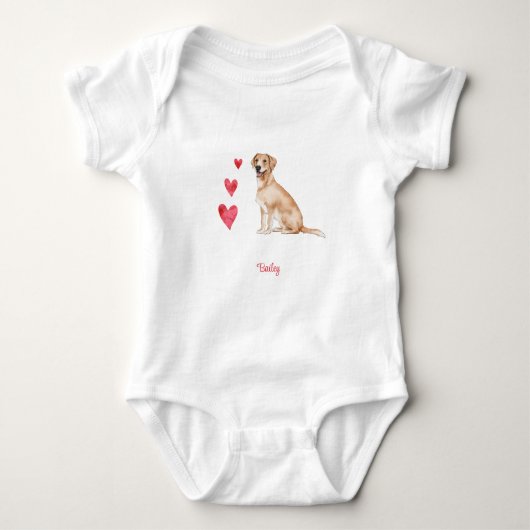 Labrador Retriever Personalisiert Hund Baby Strampler (Vorderseite)