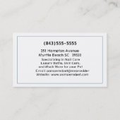 Labrador Retriever Pet Groomer/Vet/Sitter Visitenkarte (Rückseite)