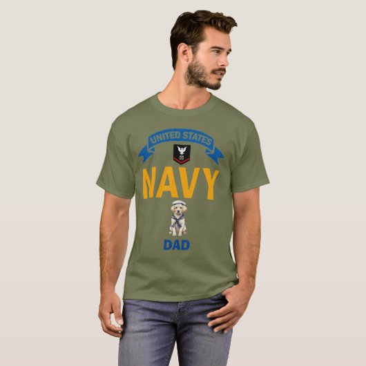 Labrador Retriever Petty Officer 3rd Class Vater T-Shirt (Vorne ganz)