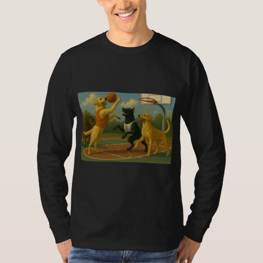 Labrador Retriever playing basketball T-Shirt (Vorderseite)