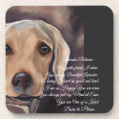 Labrador Retriever Poetry Getränkeuntersetzer (Vorderseite)