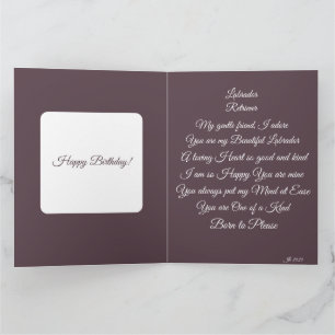 LABRADOR RETRIEVER POETRY KARTE