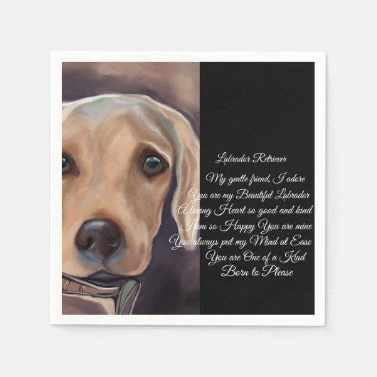 Labrador Retriever Poetry Serviette (Vorderseite)
