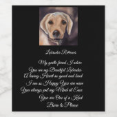 Labrador Retriever Poetry Weinetikett (Einzelnes Label)