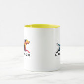 Labrador retriever poligonal en amarillo y azul tasse (Zentrum)