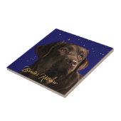 Labrador Retriever Portrait Starry Sky Hintergrund Fliese (Seite)