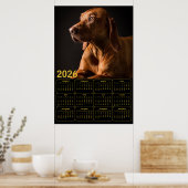 Labrador Retriever-Porträt mit 2026-Kalender Poster (Küche)