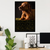Labrador Retriever-Porträt mit 2026-Kalender Poster (Heimbüro)