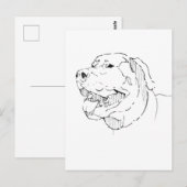 Labrador Retriever Postkarte – Handgezeichnete Tin (Vorne/Hinten)