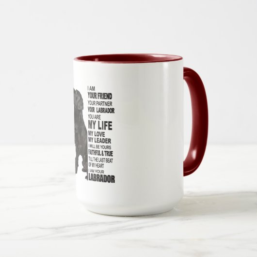 Labrador Retriever präsentiert Schwarzes Labor-Ges Tasse (VorderseiteRechts)