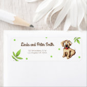 Labrador Retriever Puppy Cartoon Rücksendeadresse (Insitu)