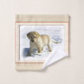 Labrador Retriever Puppy Christmas Badhandtuch Set (Waschlappen)