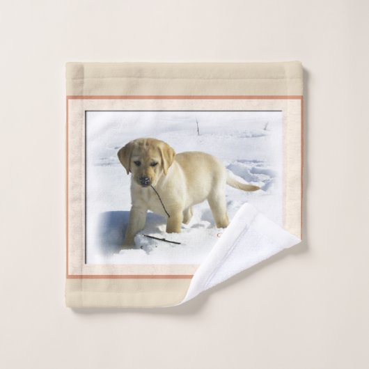 Labrador Retriever Puppy Christmas Badhandtuch Set (Waschlappen)