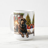 Labrador Retriever Puppy Dodge Weihnachtsfeiertag Kaffeetasse (Vorderseite Links)