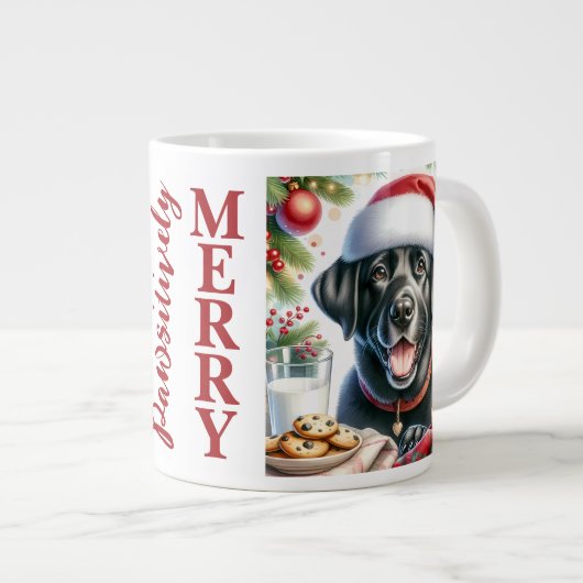 Labrador Retriever Puppy Dog & Christmas Cookies Jumbo-Tasse (Vorderseite Rechts)