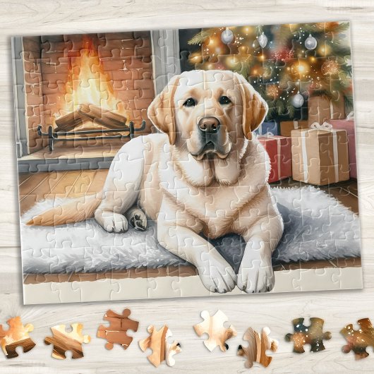 Labrador Retriever Puppy Dog Gelbe Labrador Weihna Puzzle