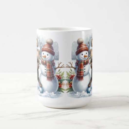 Labrador Retriever Puppy Dog Holiday Snowman Kaffeetasse (Mittel)